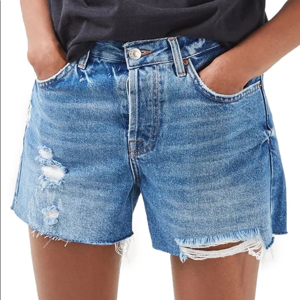 Topshop high waisted denim shorts